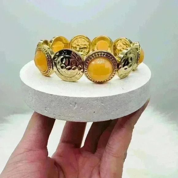 Goldie Light Orange  Statement Bracelet - Picture 1 of 5